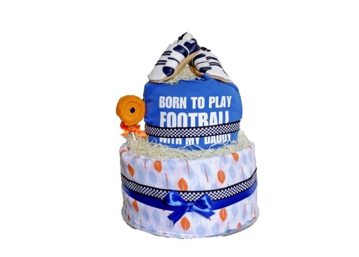 Born to Play Football with Daddy Diaper Cake
