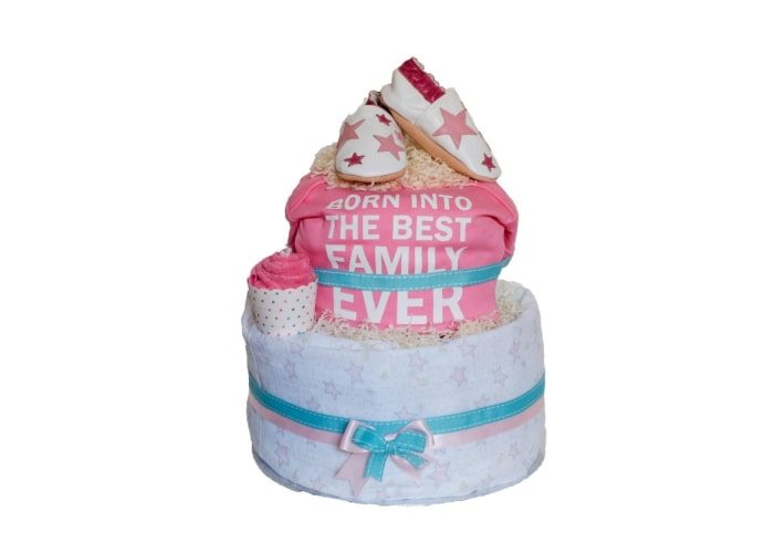 Girl Born into the best family ever diaper cake