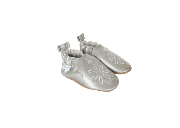 robeez silver flowers prewalker baby shoes