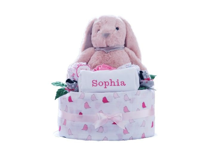personalised baby girl diaper cake