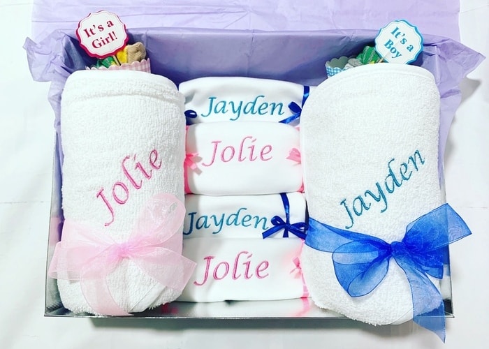 Twin Boy and Girl Personalised Gift Hamper