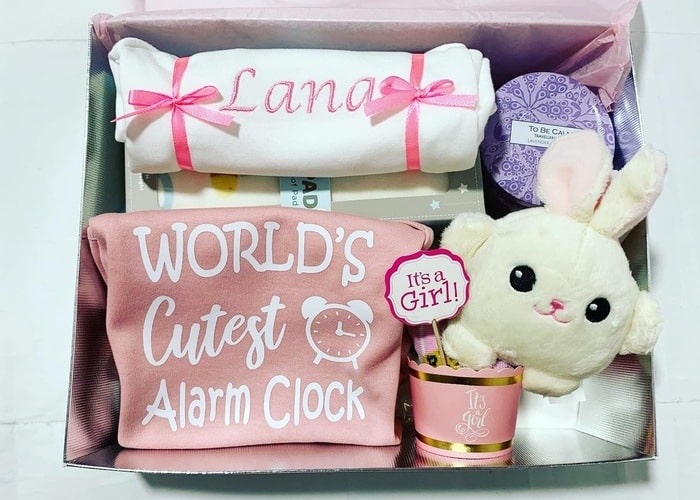 Cutest Alarm Baby Girl Personalised Hamper.
