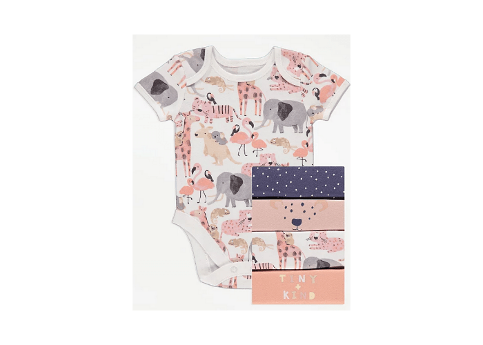 5pc Baby girl Animal Design Assorted Bodysuits