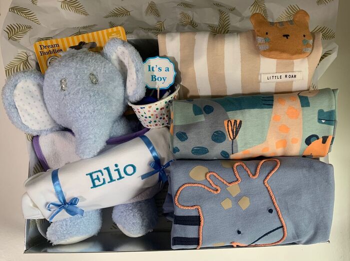 Sweet Beginnings Personalised Baby Boy Hamper